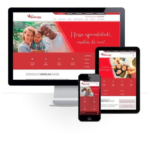 Layout responsivo do projeto de criação de sites: Responsividade aplicada ao site criado para a Vidaplan Saúde