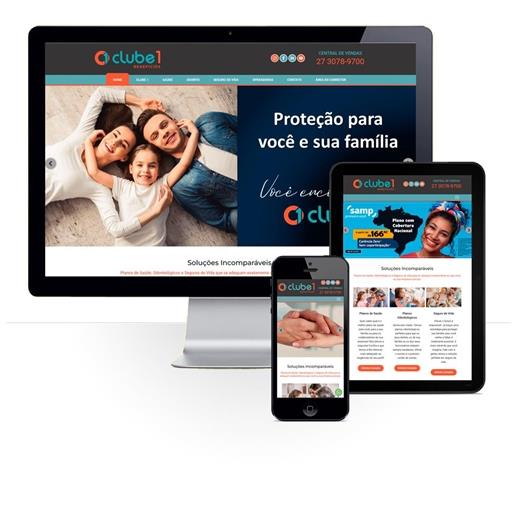 Layout responsivo do projeto de criação de sites: Site responsivo da empresa Clube 1 Benefícios