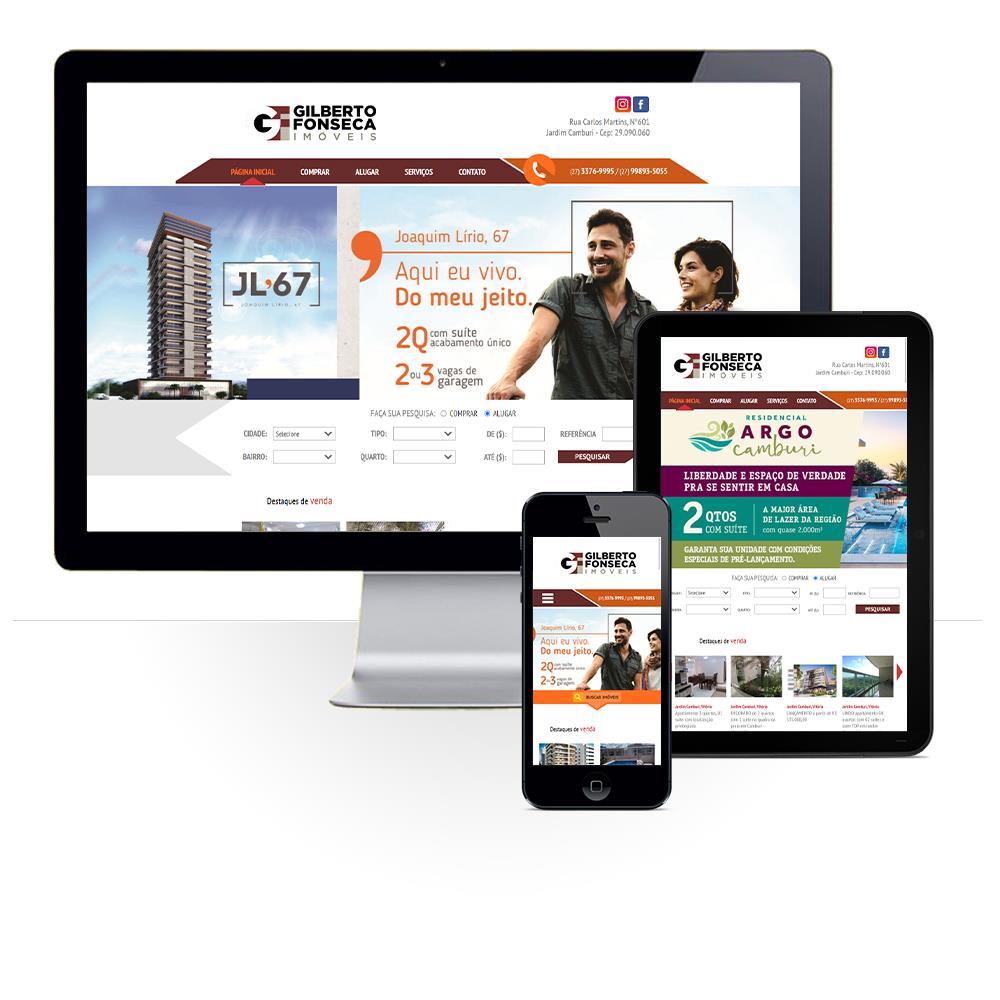 Layout responsivo do projeto de criação de sites: