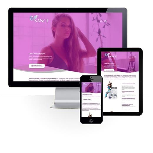 Layout responsivo do projeto de criação de sites: Responsividade aplicada ao site da Sance Cosméticos