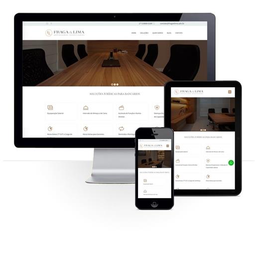 Layout responsivo do projeto de criação de sites: Responsividade aplicada ao site do escritório Fraga e Lima