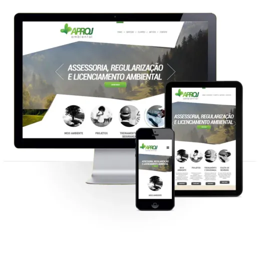 Layout responsivo do projeto de criação de sites: 