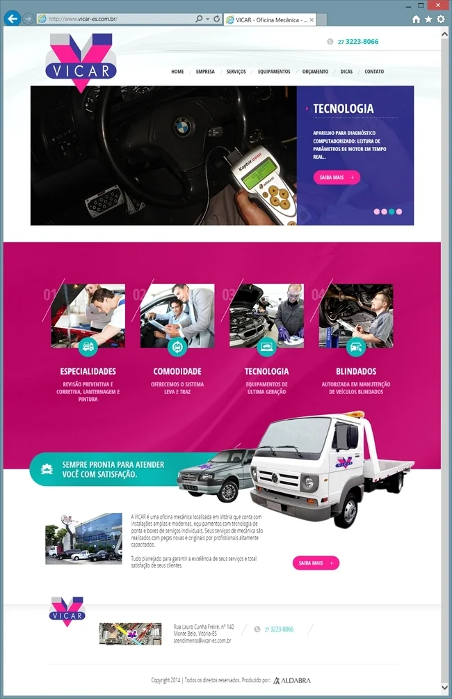Projetos de Criar site: Layout Home: Vicar Manutenção Automotiva