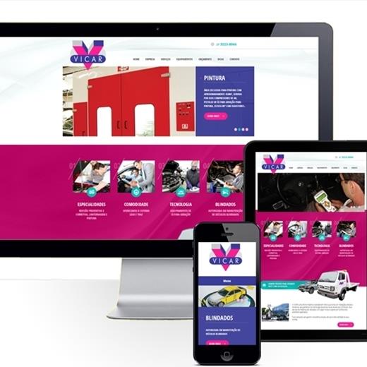 Layout responsivo do projeto de criação de sites: Layout responsivo do site da Vicar