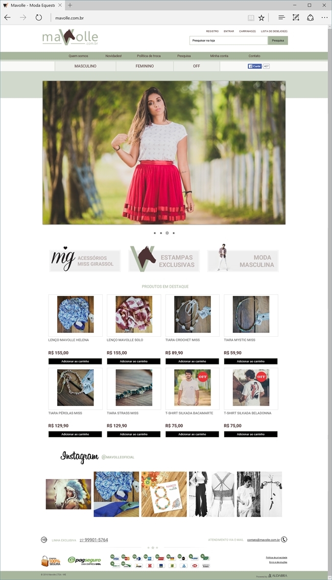 Projetos de e-commerce: Layout da página Home - Mavolle