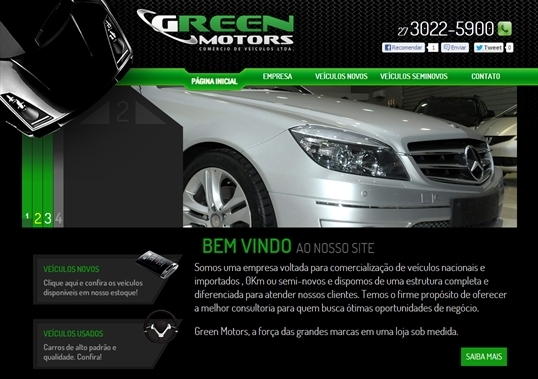 Projetos de Criação de sites: Página inicial