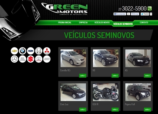 Layout responsivo do projeto de criação de sites: Seminovos