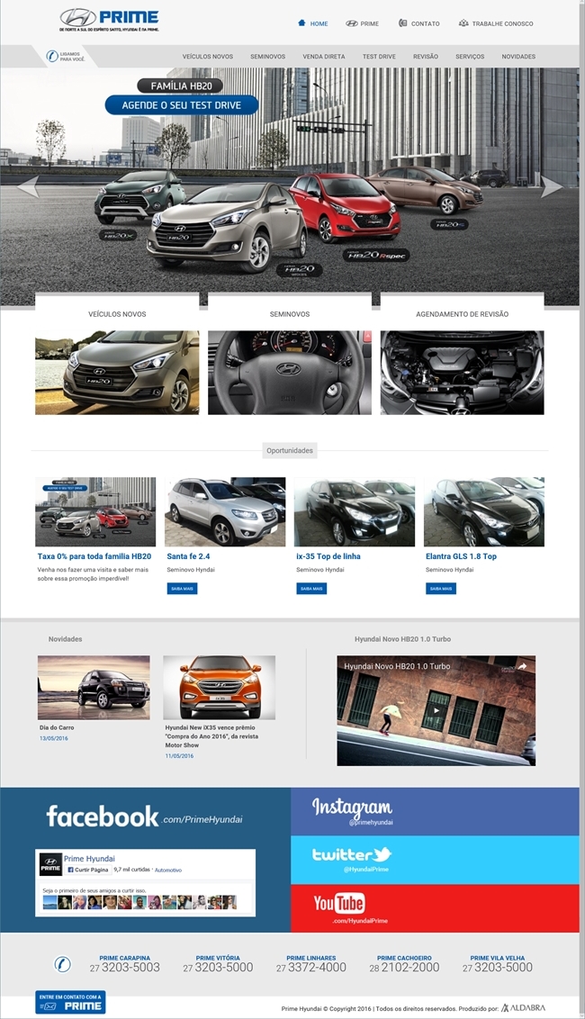 Projetos de Criação de sites: Layout da página Home - Prime Hyundai