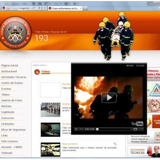 Layout responsivo do projeto de criação de sites: Página destinada a Galeria de Vídeos