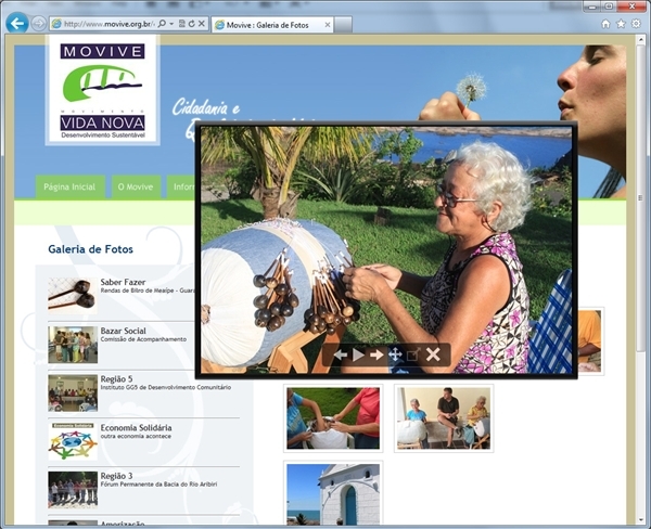 Layout responsivo do projeto de criação de sites: Navegação e organização da página de galeria de fotos