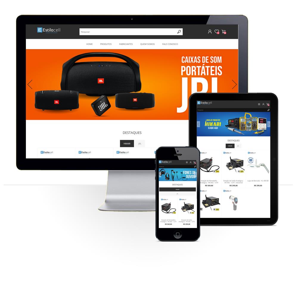 Layout responsivo do projeto de criação de sites: Layout responsivo do e-commerce Estilo Cell