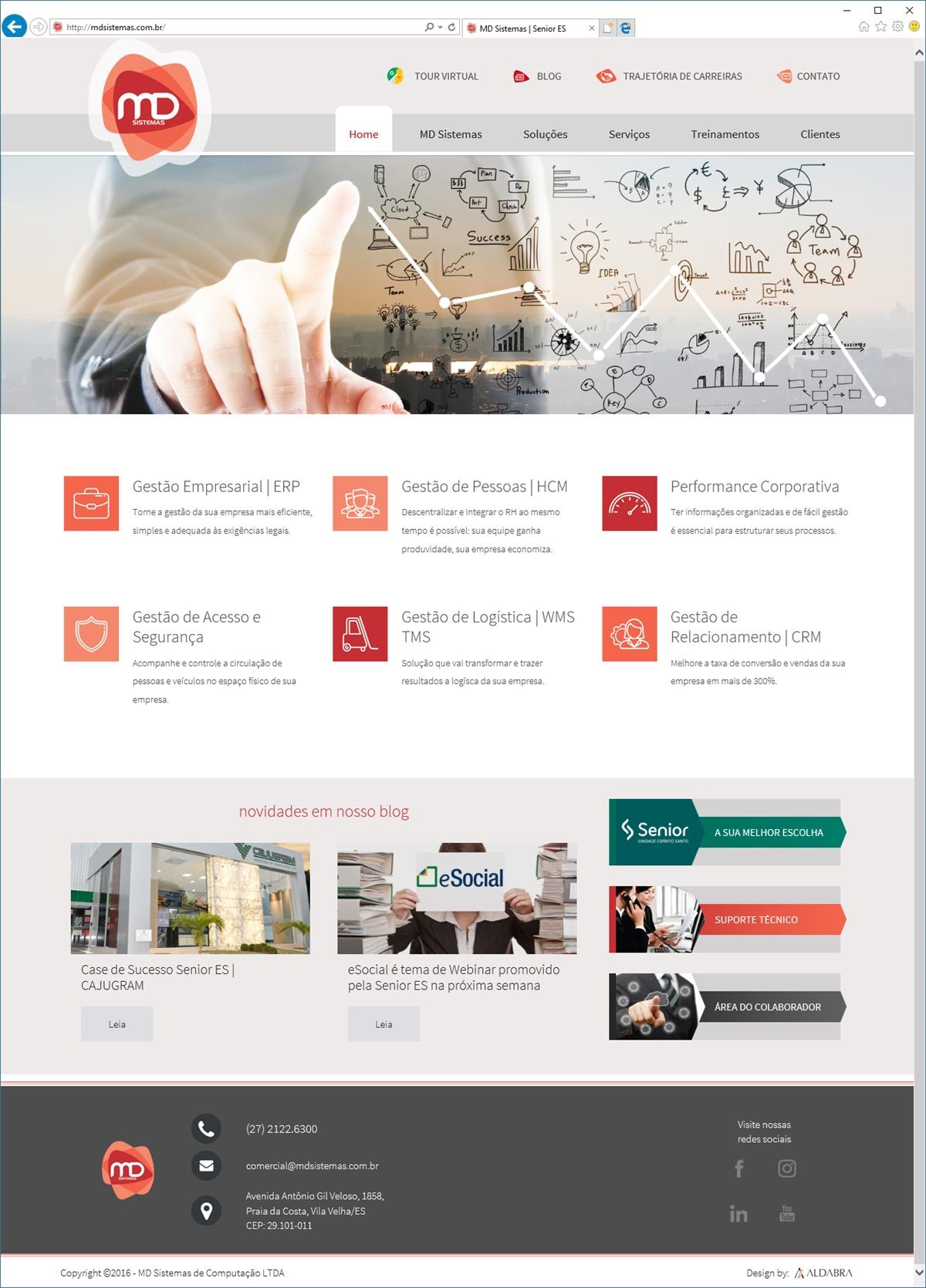 Projetos de Criação de sites: Layout Home – MD Sistemas