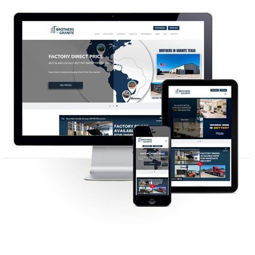 Layout responsivo do projeto de criação de sites: Responsividade do site criado para a empresa Brothers in Granite