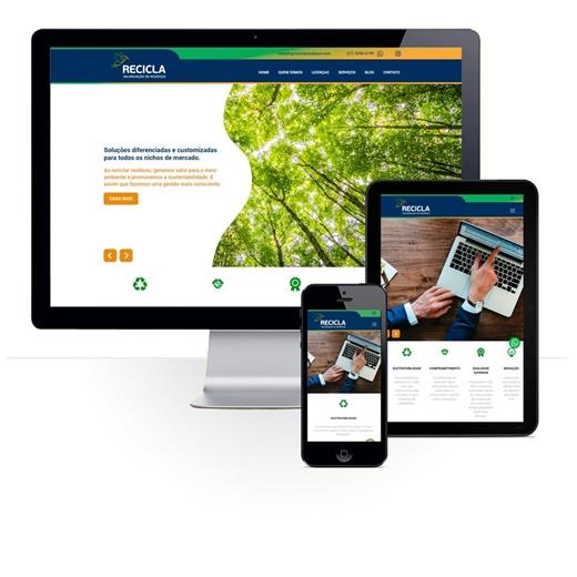 Layout responsivo do projeto de criação de sites: Responsividade aplicada ao layout do site Recicla Resíduos