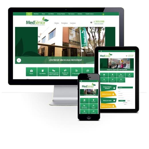 Layout responsivo do projeto de criação de sites: Comportamento responsivo do site - Medsênior