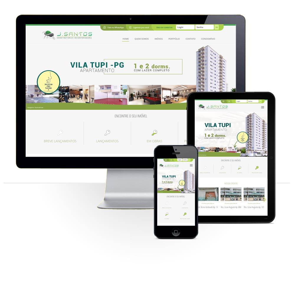 Layout responsivo do projeto de criação de sites: