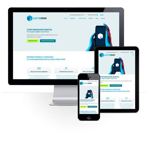 Layout responsivo do projeto de criação de sites: Layout responsivo do site da empresa ContaBox