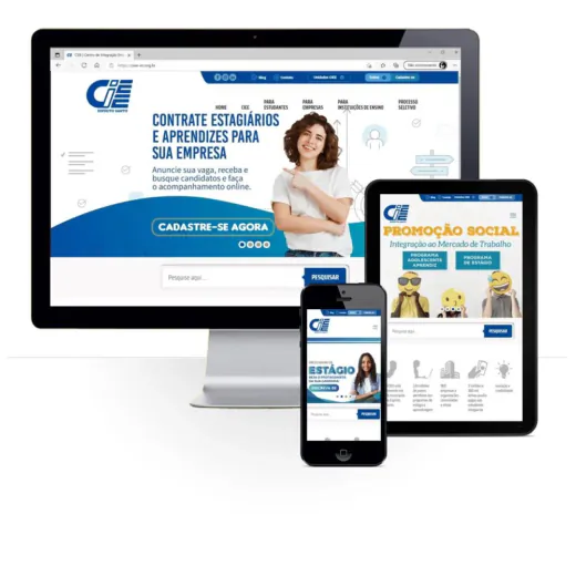 Layout responsivo do projeto de criação de sites: 