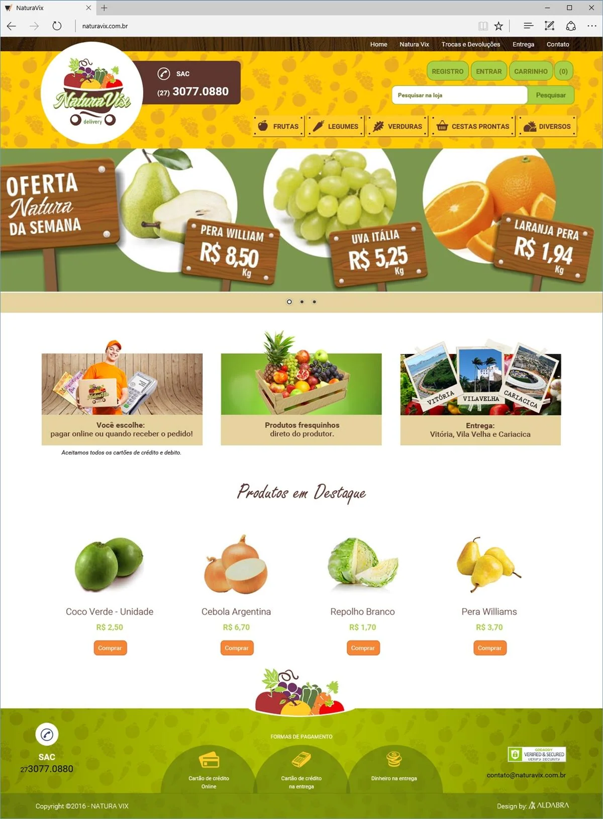 Projetos de Criar e-commerce: Layout da página Home - NaturaVix