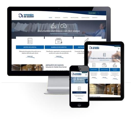 Layout responsivo do projeto de criação de sites: Layout responsivo site Armazém de Dados