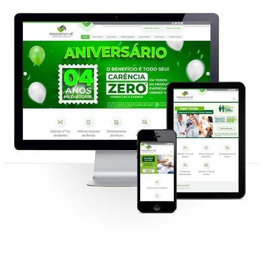 Layout responsivo do projeto de criação de sites: Responsividade aplicada para o projeto de site da Mediatorie