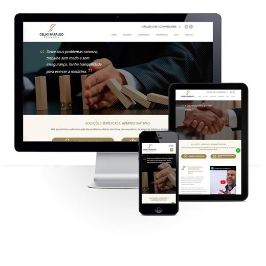 Layout responsivo do projeto de criação de sites: Responsividade aplicada no projeto do site Celso Papaleo Advogados