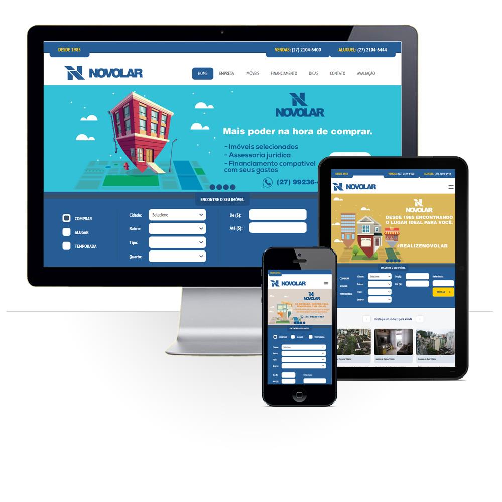 Layout responsivo do projeto de criação de sites: Detalhe do imóvel com fotos e contato sem que o usuário saia da página