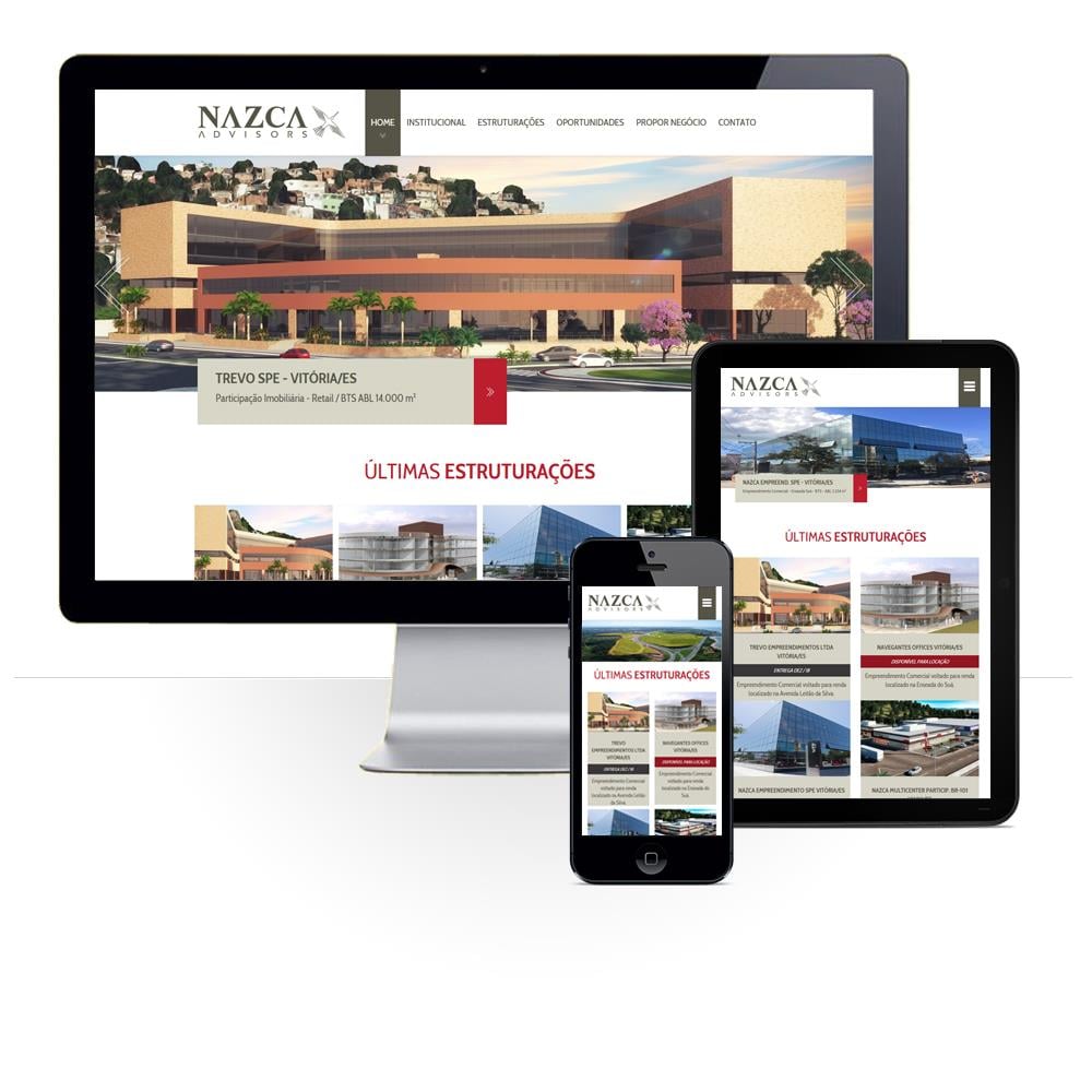 Layout responsivo do projeto de criação de sites: