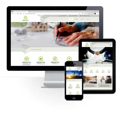 Layout responsivo do projeto de criação de sites: 